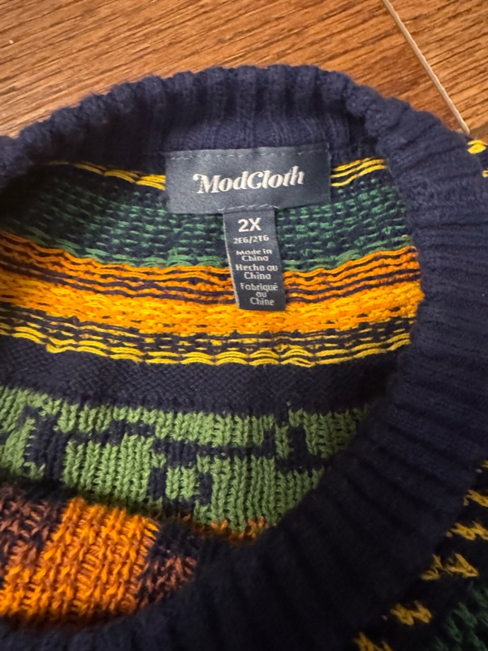 ModCloth Navy Pumpkin Halloween Sweater Dress - Picture 3 of 3